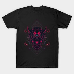 Oni head - Sacred Geometry T-Shirt